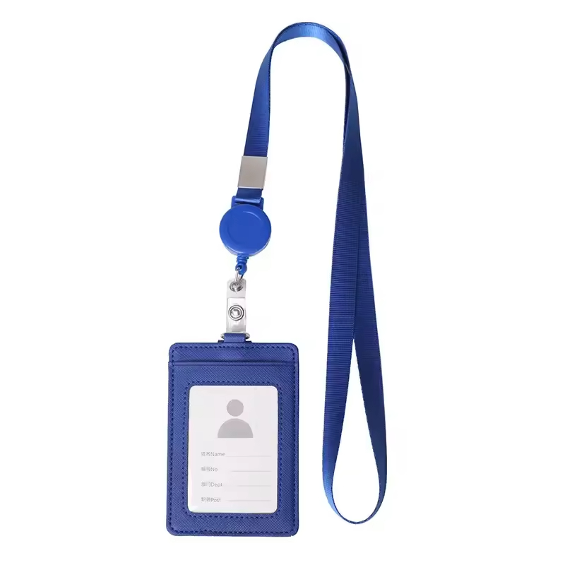 CORDÓN PLANO PARA COLGAR ID / YOYO RETRACTIL AZUL