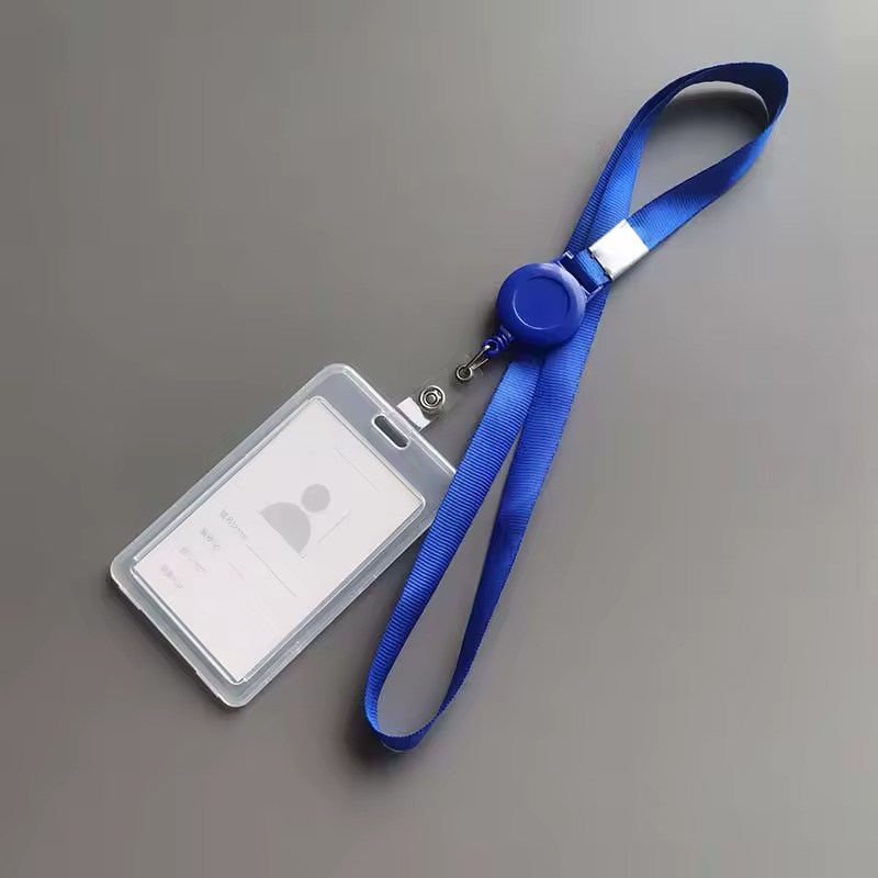 CORDÓN PLANO PARA COLGAR ID / YOYO RETRACTIL AZUL