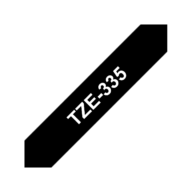 CINTA BROTHER TZe-335 12mm x 8mts BLANCO / NEGRO