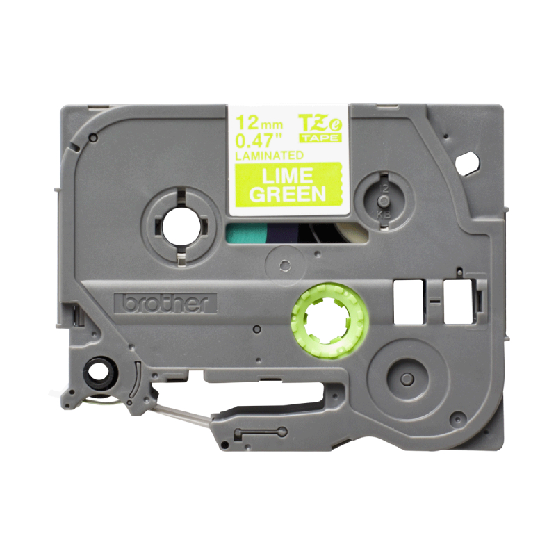 CINTA BROTHER TZe-MQG35 12mm x 5mts BLANCO/VERDE LIMA