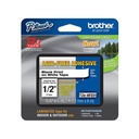 CINTA BROTHER TZe-AF231 LIBRE DE ÁCIDO 12mm x 8mts NEGRO/BLANCO