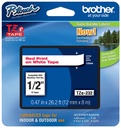 CINTA BROTHER TZe-232 12mm x 8mts ROJO/BLANCO