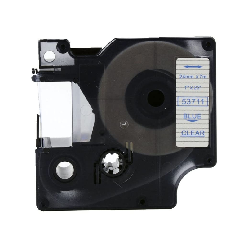 CINTA COMPATIBLE DM1 53711 24mm x 7m AZUL/TRANSPARENTE