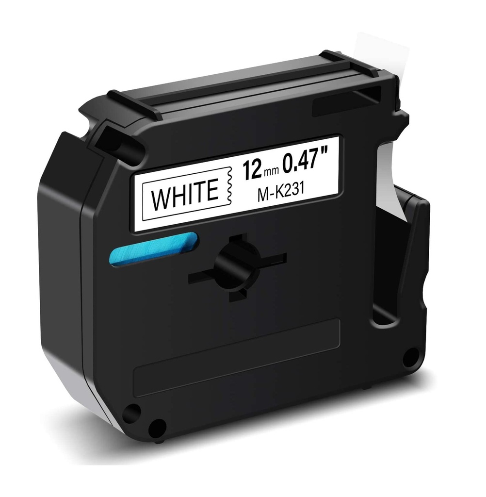 CINTA COMPATIBLE CMK-231 12mm x 8mts NEGRO / BLANCO