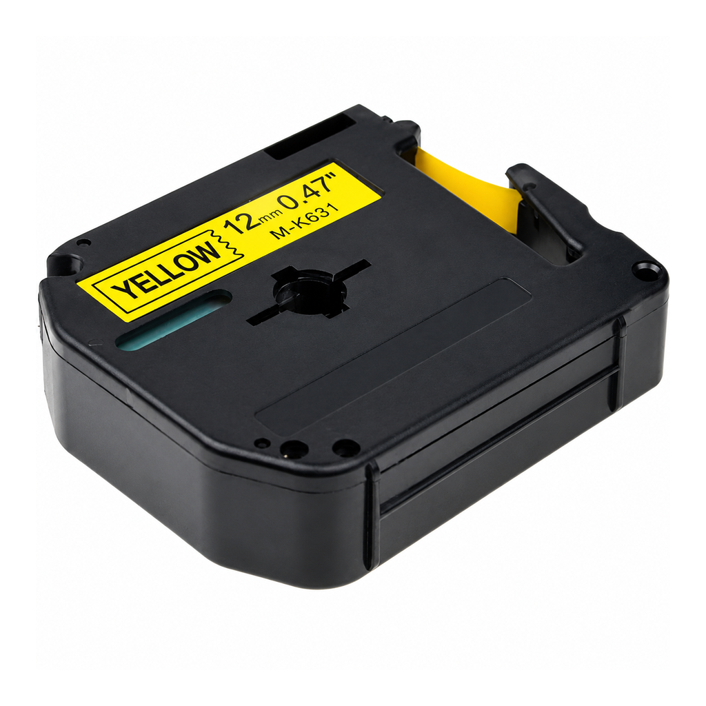 CINTA COMPATIBLE CMK-631 12mm x 8mts NEGRO / AMARILLO