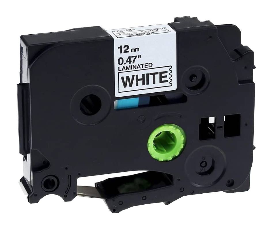 CINTA COMPATIBLE CTZ2-231 12mm x 8mts NEGRO / BLANCO