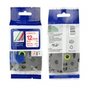 CINTA COMPATIBLE CTZ2-232 12mm x 8mts ROJO / BLANCO