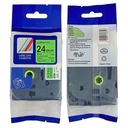 CINTA COMPATIBLE CTZ2-D51 24mm x 8mts NEGRO / VERDE FLUO