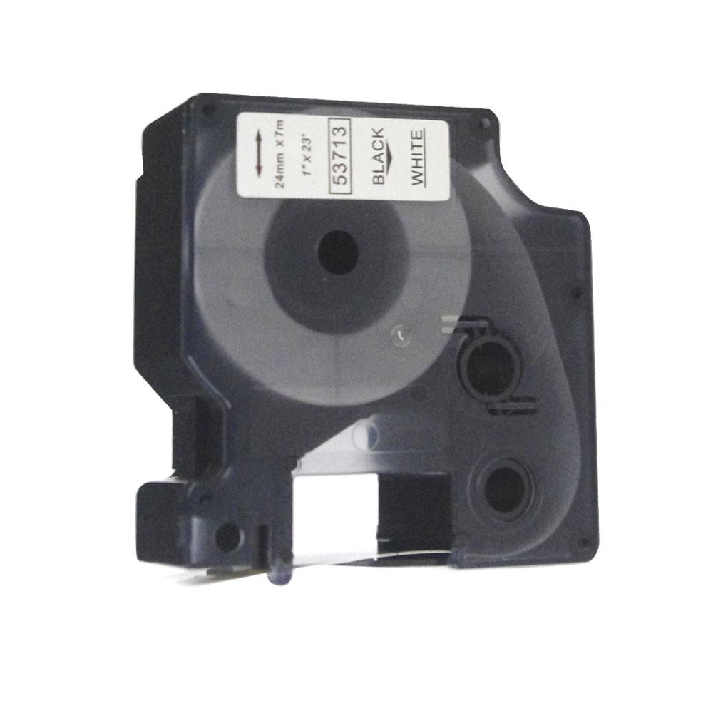 CINTA COMPATIBLE DM1 53713 24mm x 7m Negro/Blanco