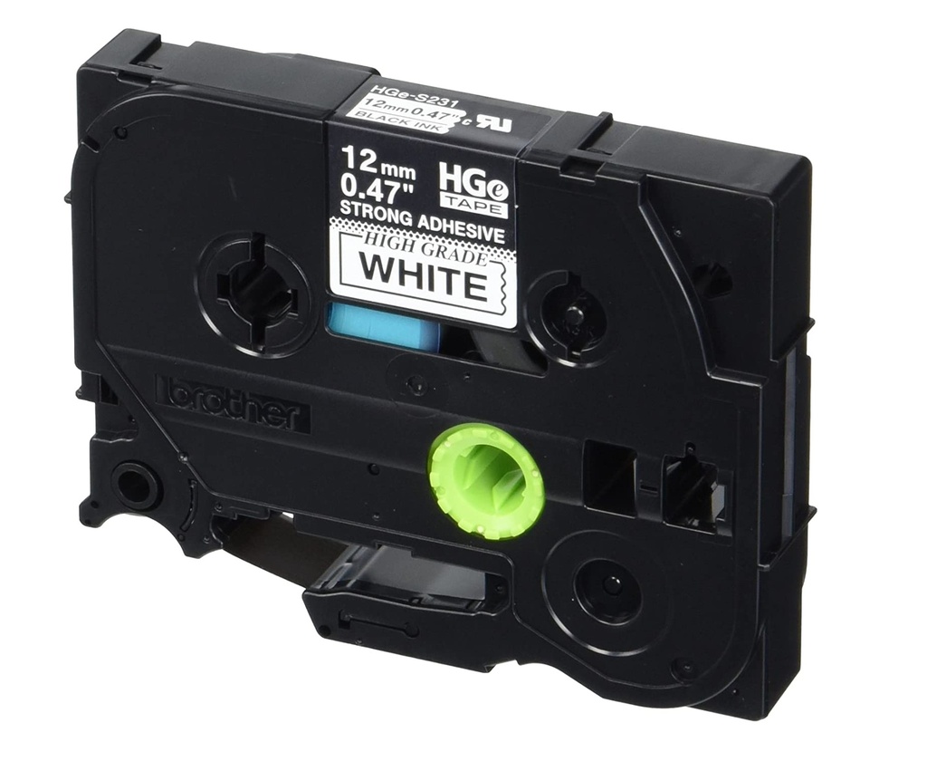 CINTA COMPATIBLE EXTRA FUERTE AHe-S231 12mm x 8m NEGRO/BLANCO