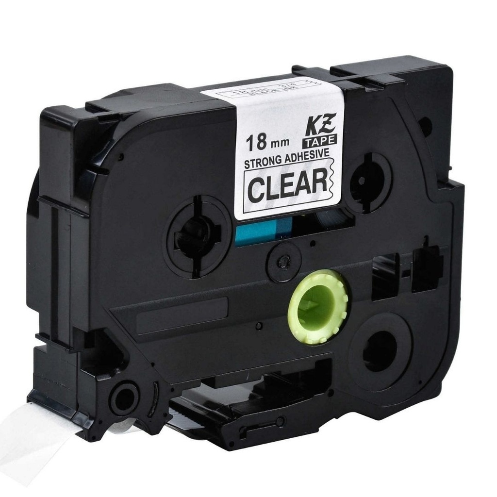 CINTA COMPATIBLE EXTRA FUERTE CTZ2-S141 18mm x 8m NEGRO/TRANSPARENTE