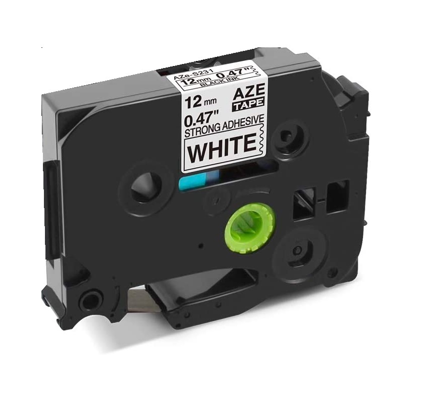 CINTA COMPATIBLE EXTRA FUERTE CTZ2-S231 12mm x 8m NEGRO/BLANCO