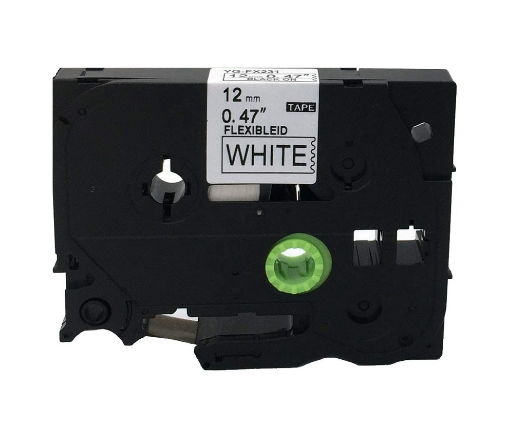 CINTA COMPATIBLE FLEXIBLE CTZ2-FX231 12mm x 8m NEGRO/BLANCO