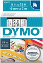 CINTA DYMO D1 43613 6mm x 7m NEGRO/BLANCO