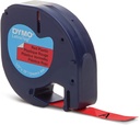 CINTA PLÁSTICA DYMO LETRATAG LT91333 12mm x 4m NEGRO/ROJO