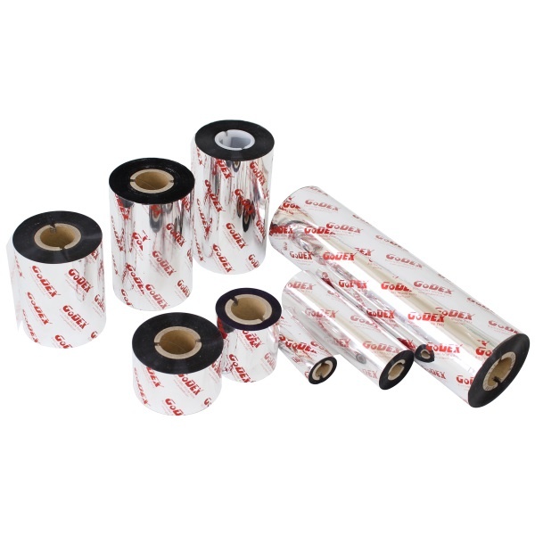 RIBBON GoDEX DE CERA 110mm x 110m x 12,7mm - NEGRO