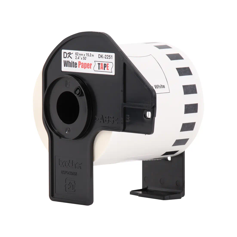 ROLLO ETIQUETAS CONTINUO BROTHER DK-2251 62mmx15m NEGRO/ROJO