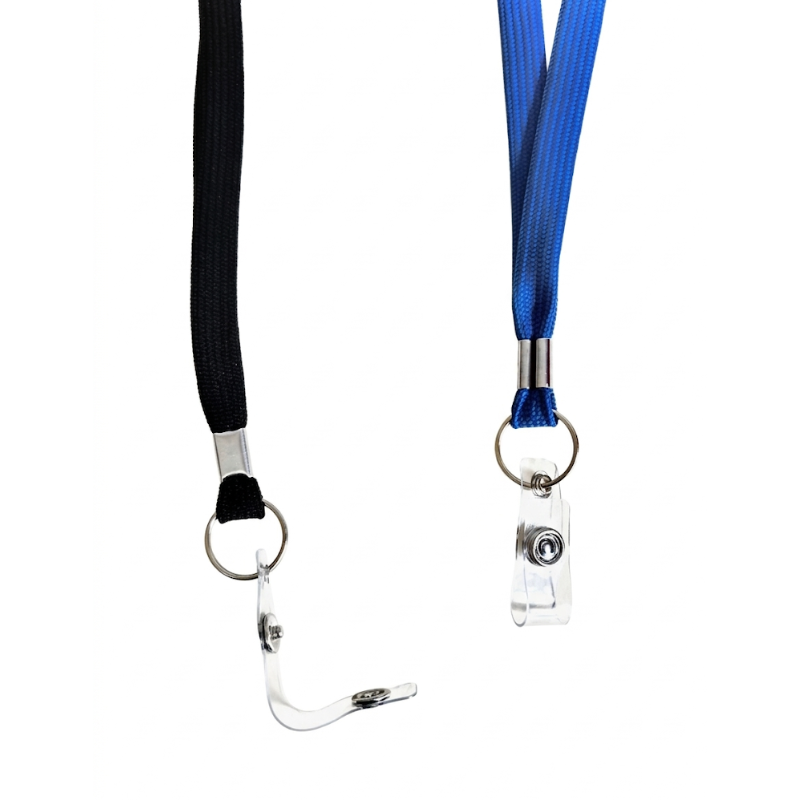CORDÓN PLANO PARA COLGAR ID / BROCHE METÁLICO