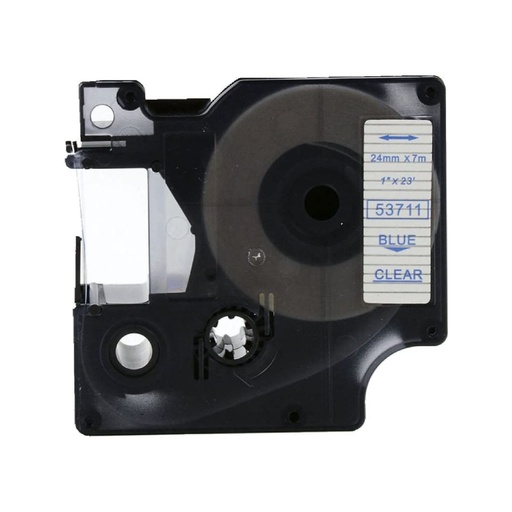 [70014DM153711] CINTA COMPATIBLE DM1 53711 24mm x 7m AZUL/TRANSPARENTE