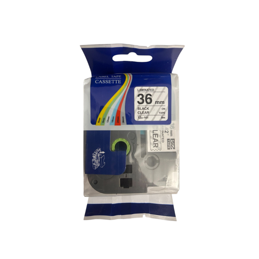 [700121CTZ161] CINTA COMPATIBLE CTZ2-161 36mm x 8mts NEGRO / TRANSPARENTE