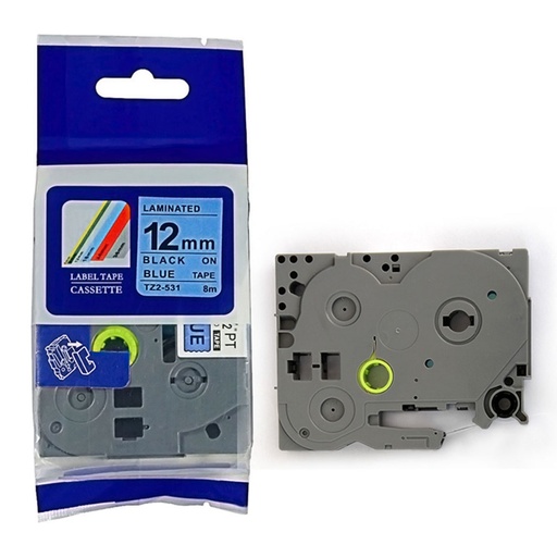 [700122531] CINTA COMPATIBLE CTZ2-531 12mm x 8mts NEGRO / AZUL