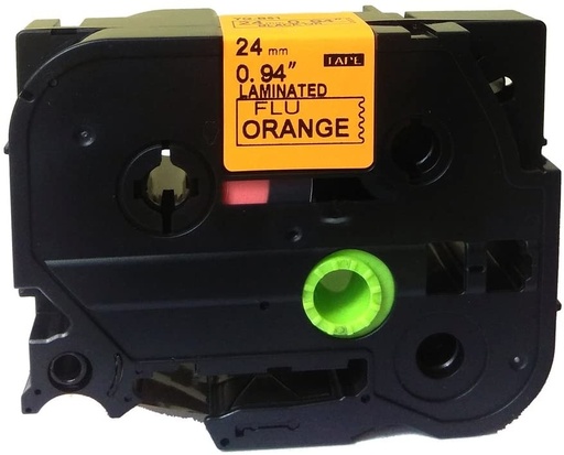 [700122B51] CINTA COMPATIBLE CTZ2-B51 24mm x 5m NEGRO / NARANJA FLUO