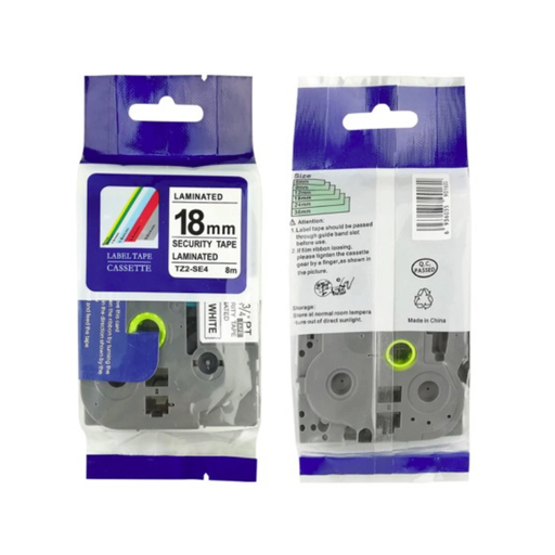 [700122233] CINTA COM PATIBLE DE SEGURIDAD CTZ2-SE4 18mm x 8m NEGRO/BLANCO