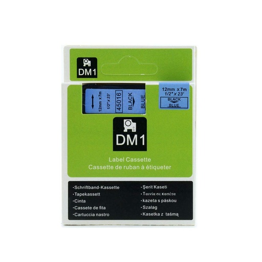 [70014DM145016] CINTA COMPATIBLE DM1 45016 12mm x 7m Negro/Azul
