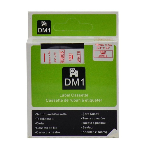[70014DM145805] CINTA COMPATIBLE DM1 45805 19mm x 7m Rojo/Blanco