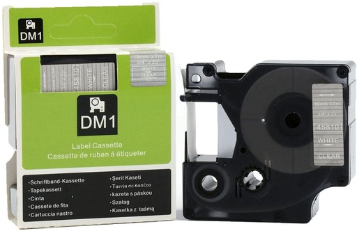 [70014DM145810] CINTA COMPATIBLE DM1 45810 19mm x 7m Blanco/Transparente
