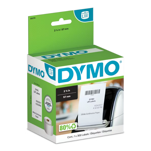 [70014LW30270] ROLLO PAPEL TÉRMICO CONTINUO DYMO LW30270 57mm x 91mts