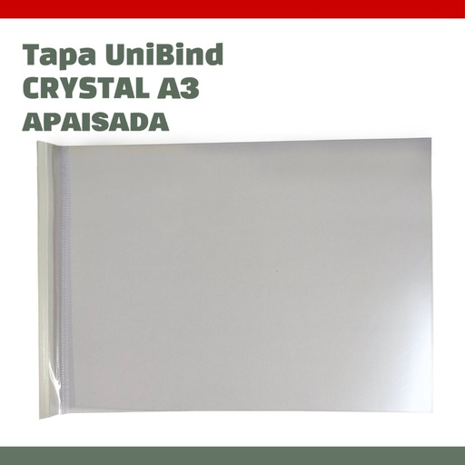 [ACSTR3L00BA] TAPA UNIBIND CRYSTAL A3 APAISADA - SCORED