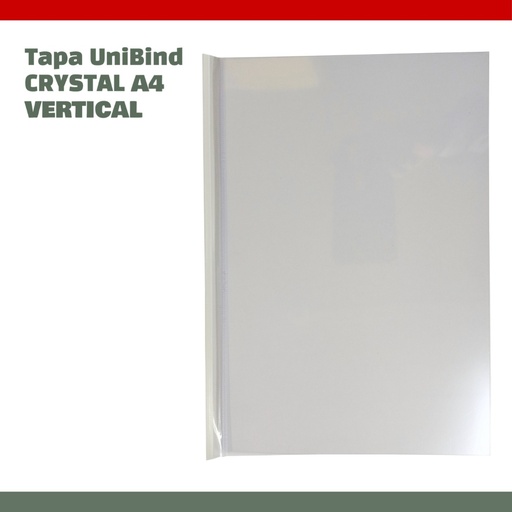 [ACSTRA400BA] TAPA UNIBIND CRYSTAL A4 VERTICAL - SCORED