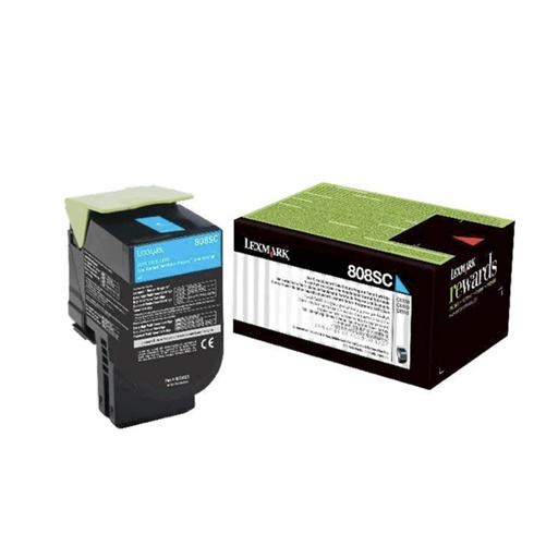 [808S90] TONER LEXMARK 808SC CIAN